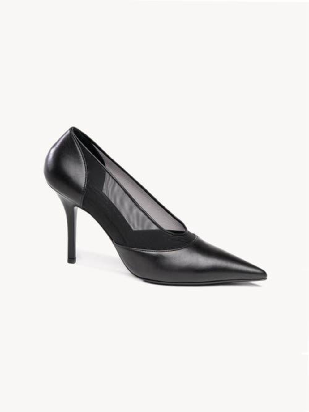 NWOT BRITT NETTA Greta Mesh Pane Pumps Heels in Black Made in Italy Size 37